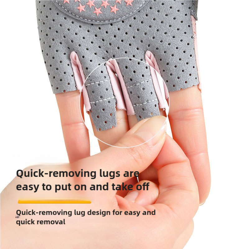 Purple/M Size Women's Non-Slip Breathable Sports Gloves - Lightweight and Shock-Resistant Fitness Gloves 4