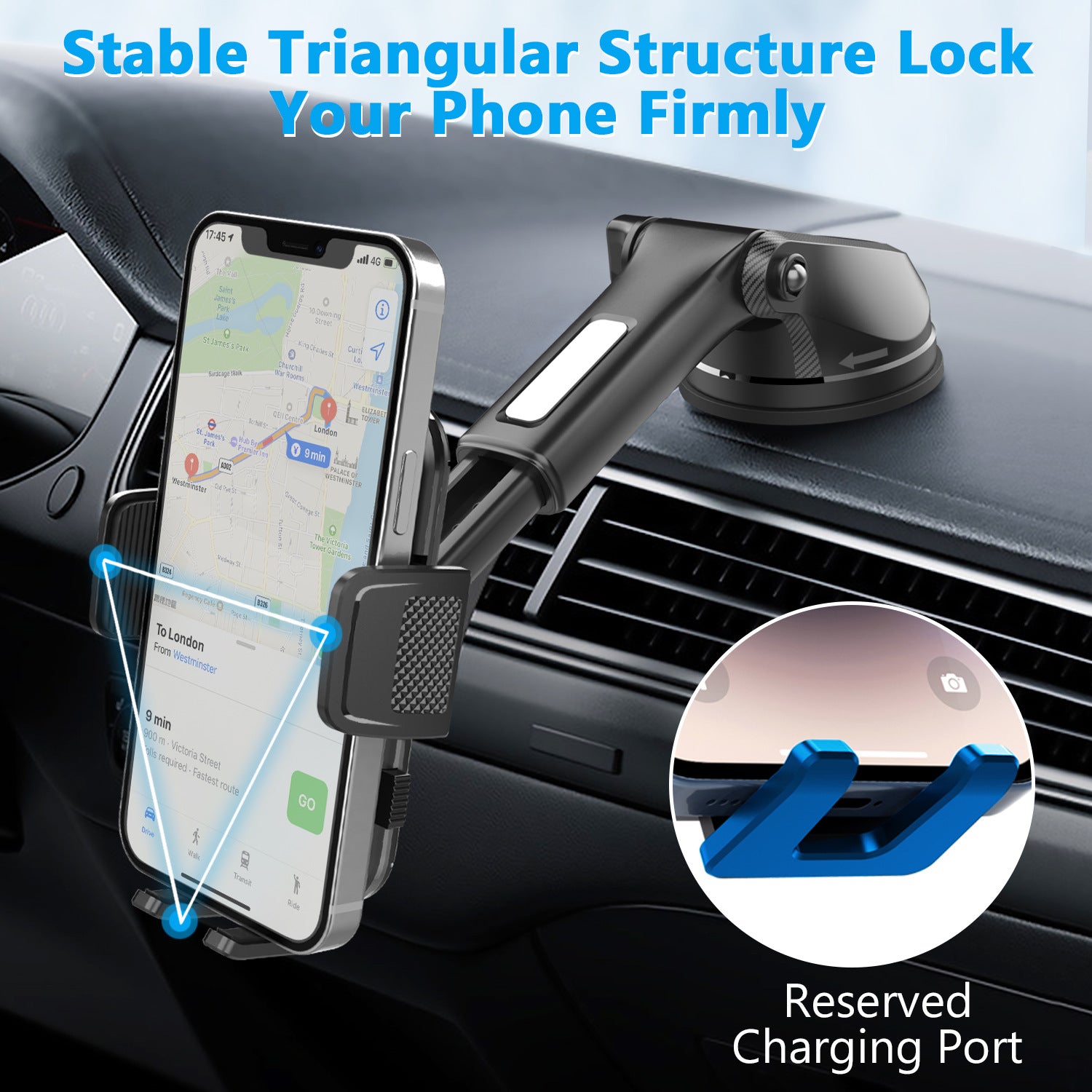ML-236 Adjustable Car Phone Holder - Universal Suction Mount for Dashboard & Windscreen 4