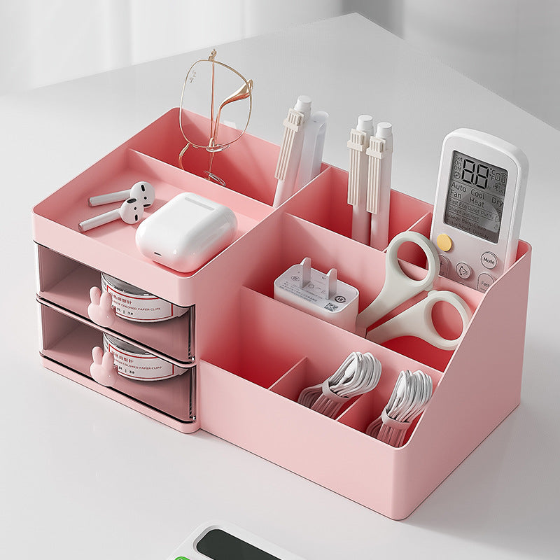White Drawer-Style Cosmetic Organizer – Multifunctional Jewelry Storage Box for Desk - Minimalist Desk Organizer for Students 3