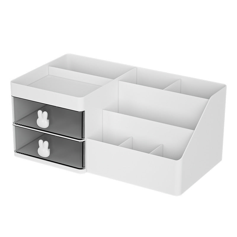 White Drawer-Style Cosmetic Organizer – Multifunctional Jewelry Storage Box for Desk - Minimalist Desk Organizer for Students 4