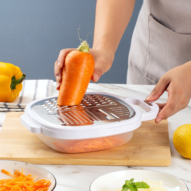 2PCS Multifunctional Kitchen Grater - Stainless Steel Cheese, Vegetable, and Fruit Shredder with Handle 4