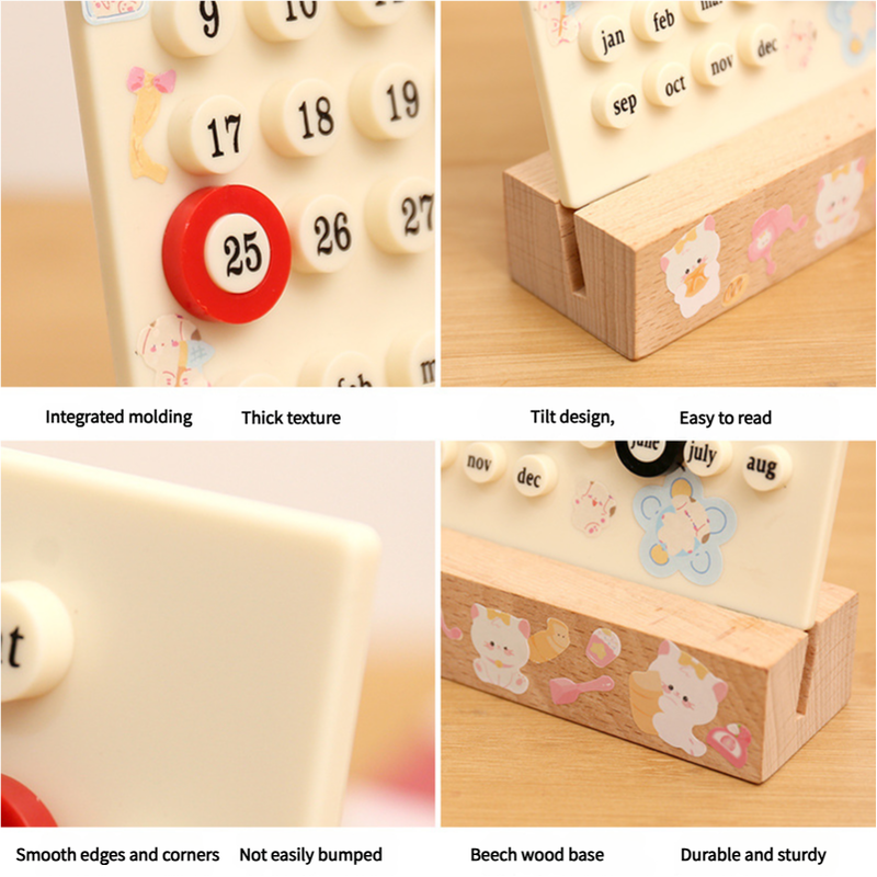 White DIY Ring Perpetual Calendar - Creative Acrylic Desktop Calendar with Adjustable Rings 4
