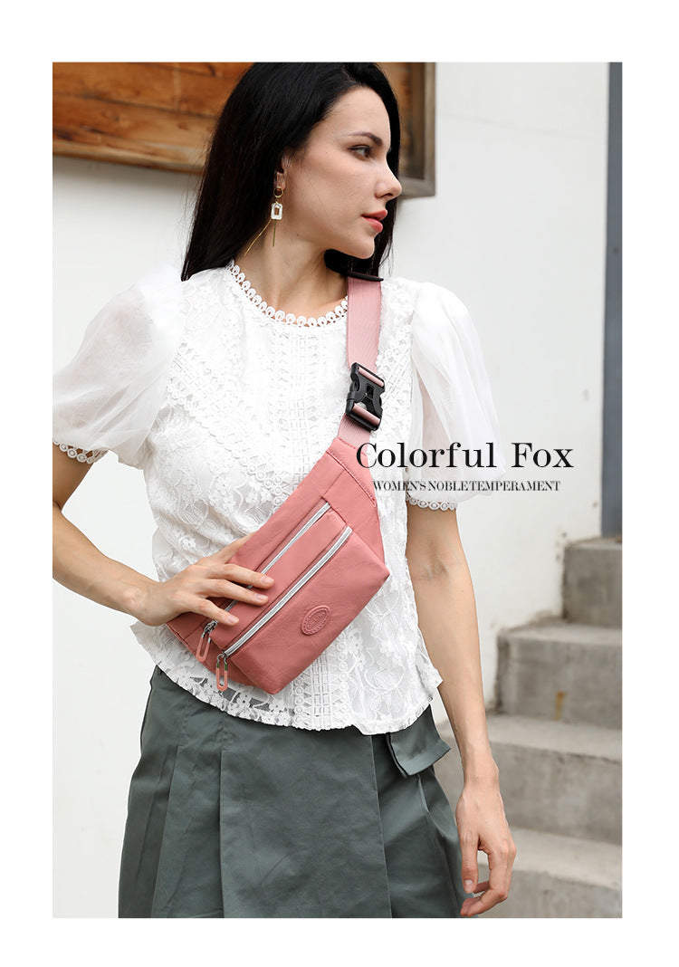Red Casual Chest Bag - Water-Resistant Compact Waist Pack for Women with Adjustable Strap 5