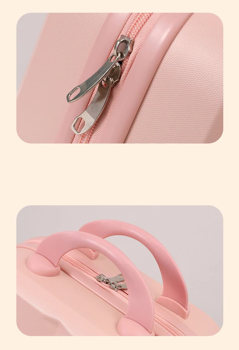 Off White 14-inch Mini Handheld Luggage Case - Stylish Makeup and Storage Box with ABS Shell 4