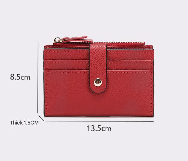 3 PCS Wallets Apricot Women's Small Zipper Snap Card Wallet, Ladies PU Leather Credit Card Holder with Coin Pocke 3