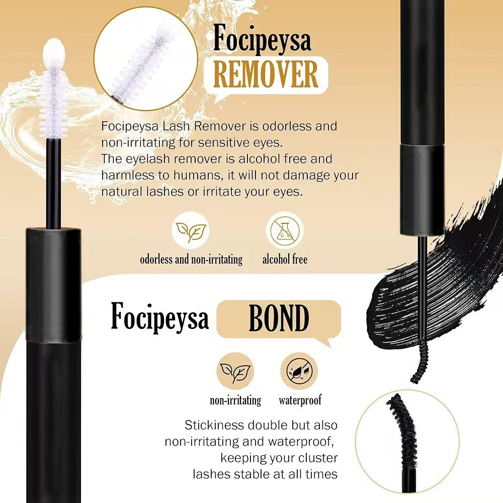 3 PCS DIY Lash Clusters Kit - 100D Fluffy & Thick False Eyelashes with Adhesive and Tools 3