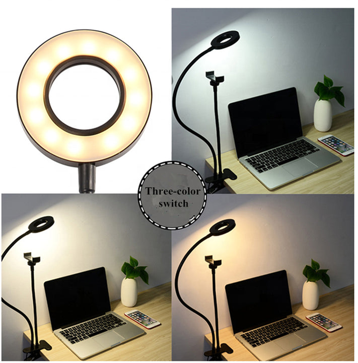 Flexible LED Ring Light with Phone Holder - Adjustable Brightness & Clip Base 4