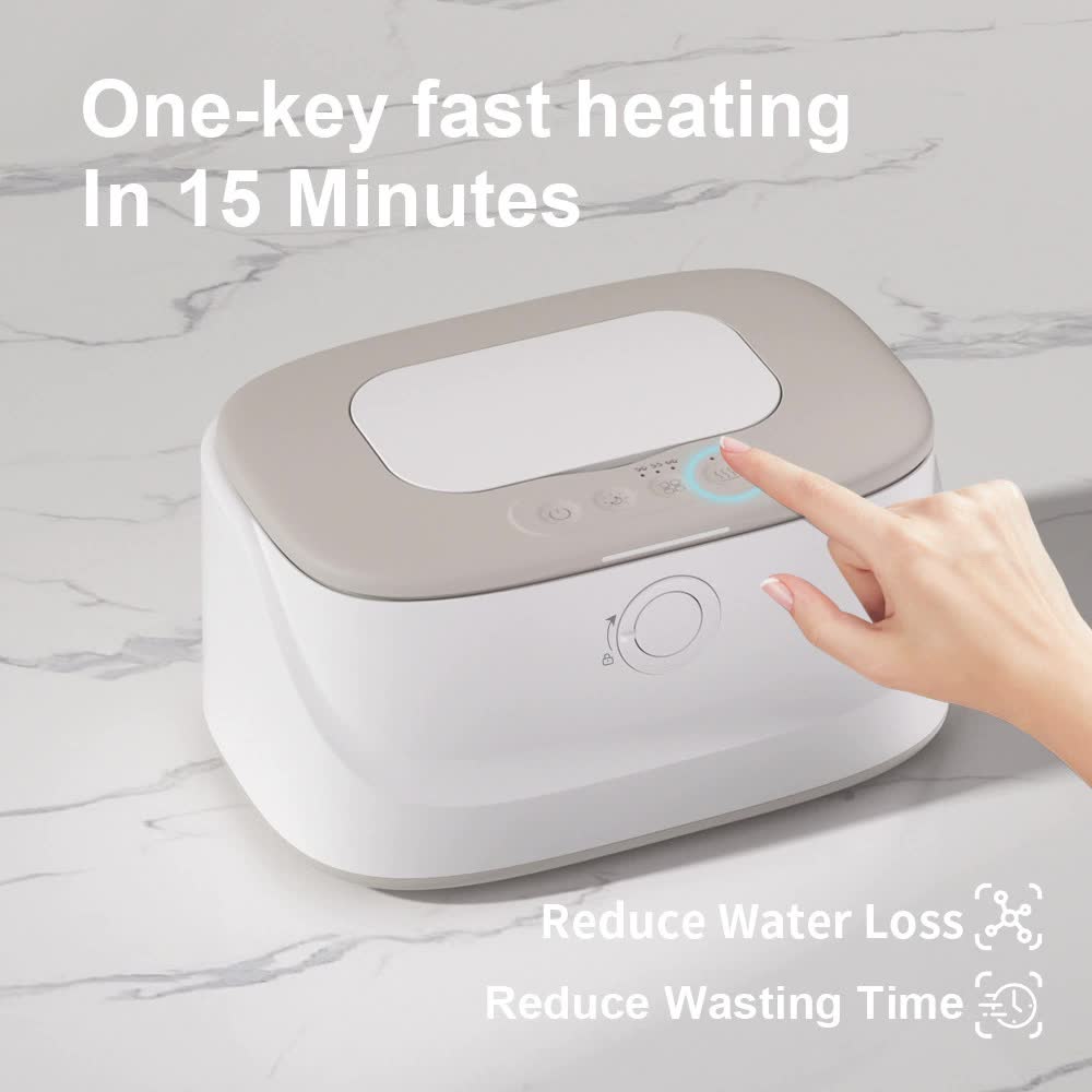 Grey USB-Powered Baby Wet Wipes Warmer - Portable and Adjustable Heating 3