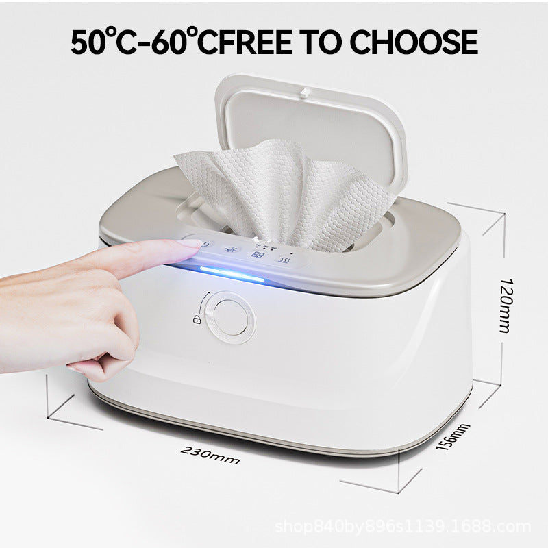 Grey USB-Powered Baby Wet Wipes Warmer - Portable and Adjustable Heating 5