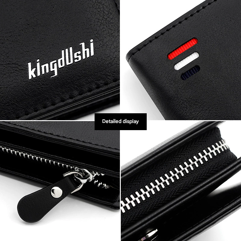 Black Men’s RFID Blocking Leather Wallet - Slim and Compact Design 3