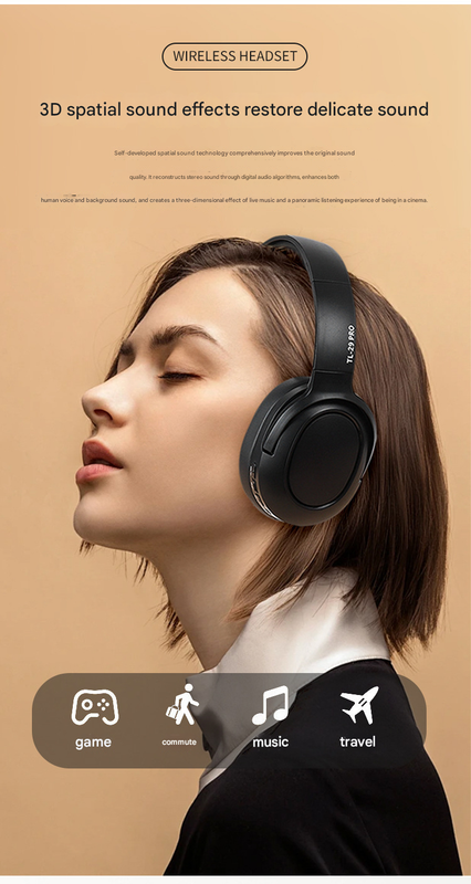 Pink Wireless Over-Ear Headphones - Bluetooth 5.0, Long Battery Life 3
