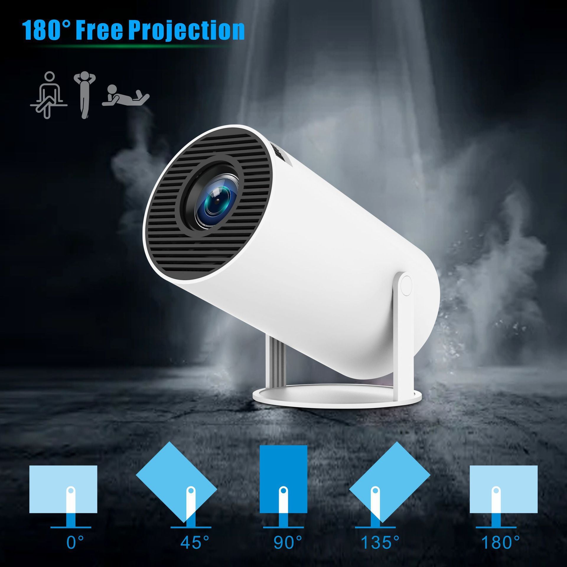Portable 180 Degrees Adjustable Mini Projector - Full HD Home Theater 3