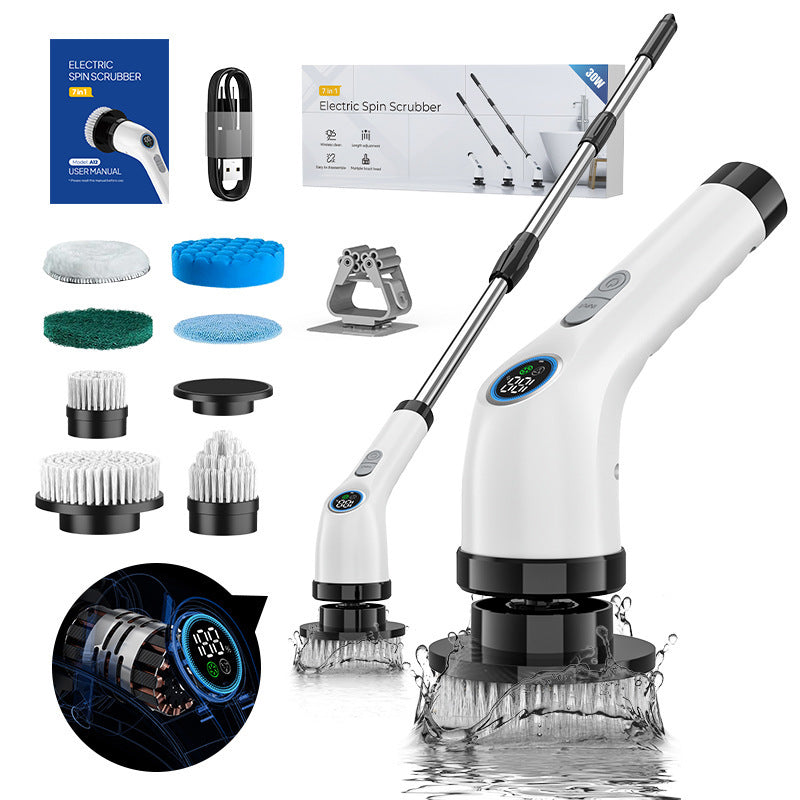 Electric Spin Scrubber with 7 Brush Heads - Cordless & Detachable Cleaning Tool 5