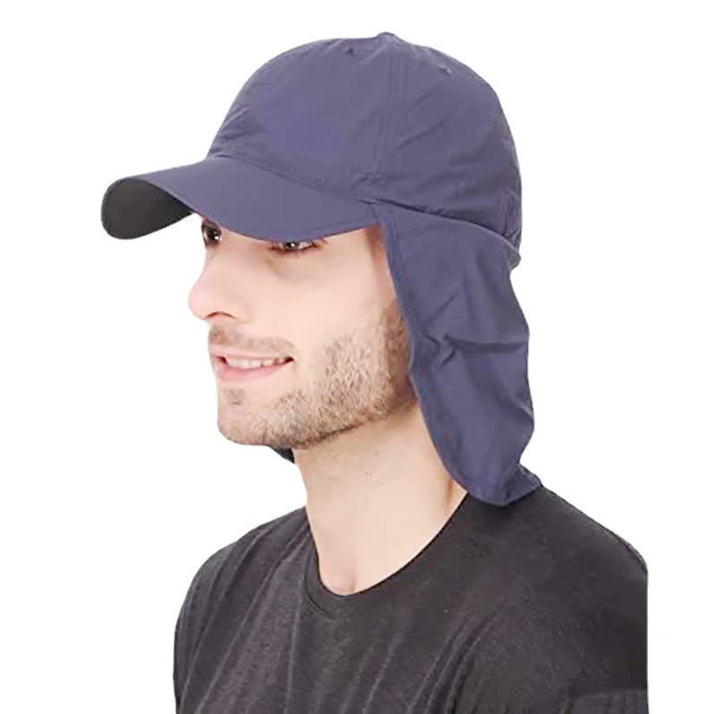 Blue UV Protection Outdoor Sun Hat with Neck Flap - Lightweight and Breathable 3