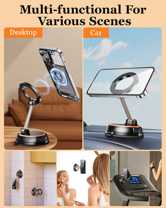 360 Degree Rotating Magnetic Phone Holder - Strong Suction and Stable Design 3