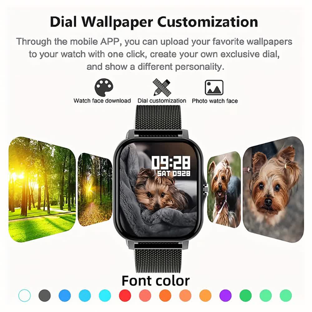 Steel Bracelet With Silicone Strap Silver Smart Fitness Watch with Large Display - 24 Sport Modes, Heart Rate Monitor & More 5