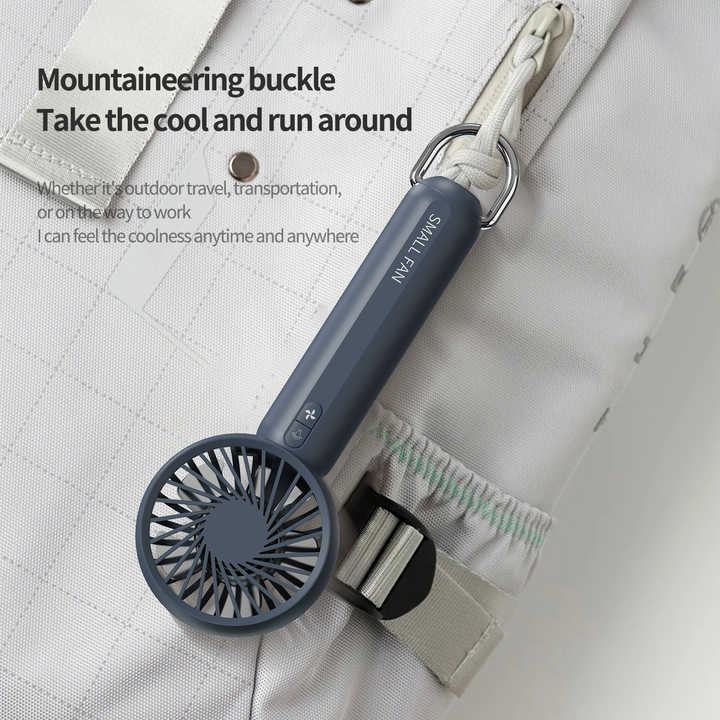 White Mini Handheld Rechargeable Fan - Portable USB-Powered Cooling with Keyring 5