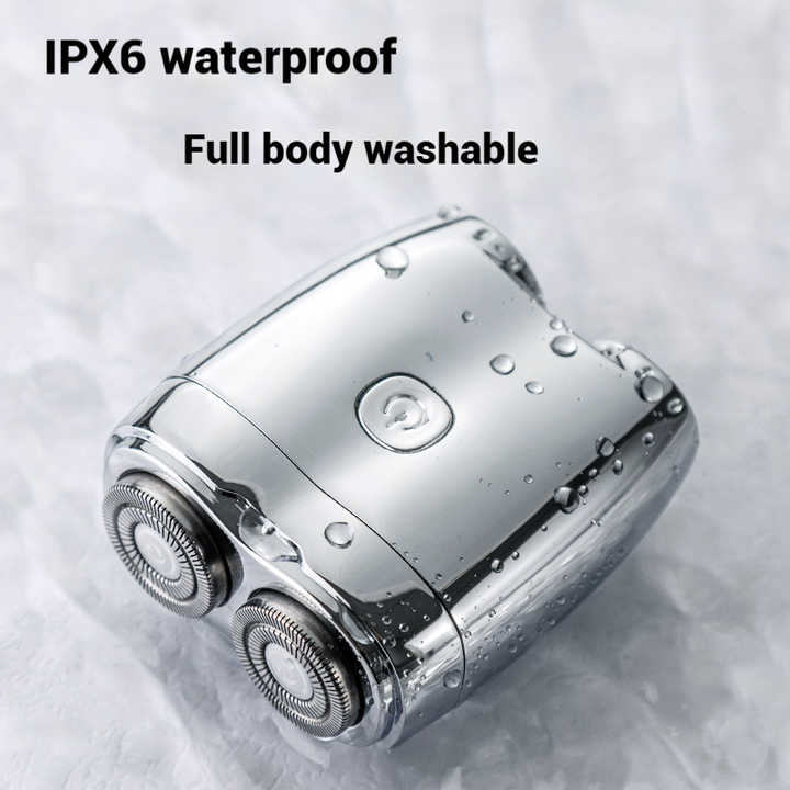 Blue Portable Twin-Head Electric Shaver - Compact Rechargeable Razor for Men 3