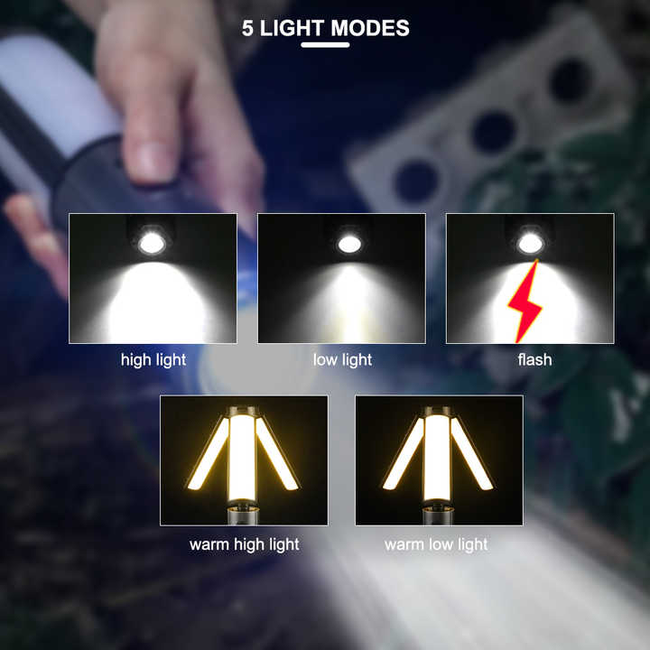 Multifunctional Telescopic Camping Lantern – Portable LED Light with Adjustable Height and USB-C Charging (Up to 51.8 cm) 4