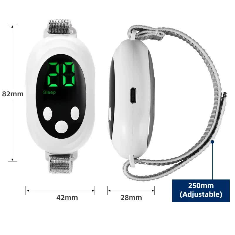Green EMS Sleep Aid Device with Pulse Stimulation - Portable Adjustable Sleep Support Bracelet 3