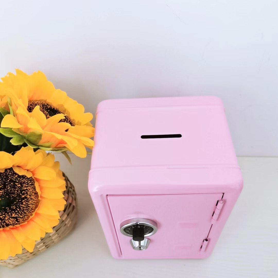 Blue Mini Metal Safe Box with Combination Lock and Key - Compact Security Storage 3