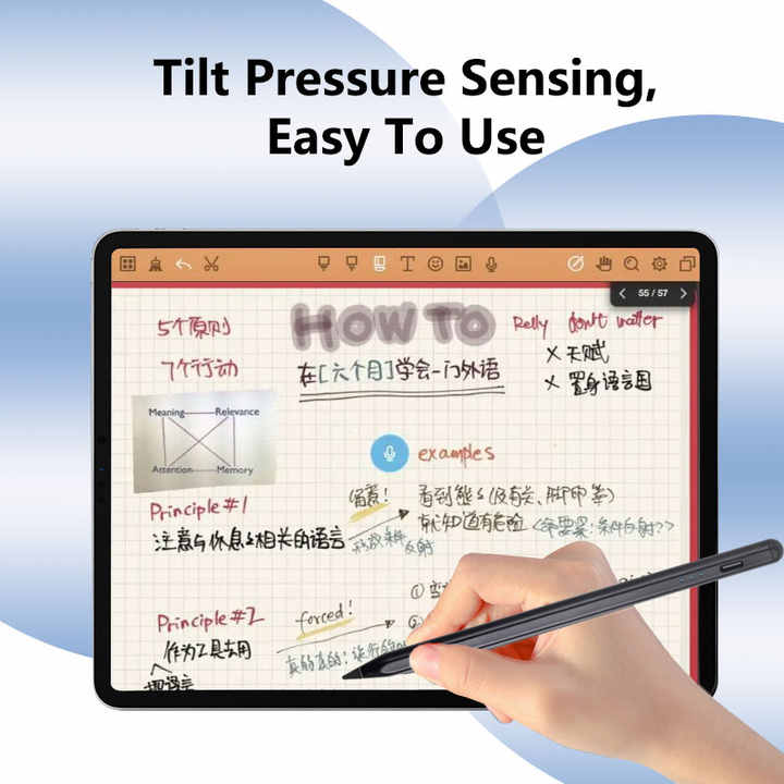 Green Stylus Pen for iPad (2018 & Later) - Tilt Pressure, Magnetic Attachment, LED Battery Indicator, Type-C Rechargeable 3