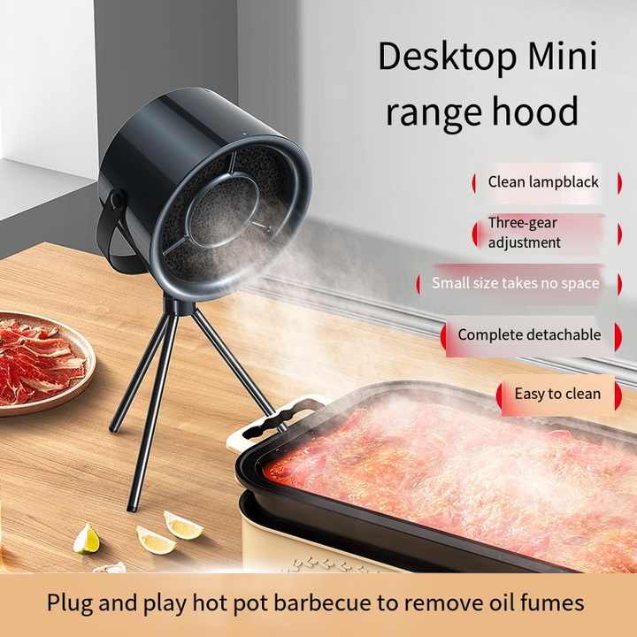 White Portable Retro-Style Desktop Air Purifier with Tripod Stand 5