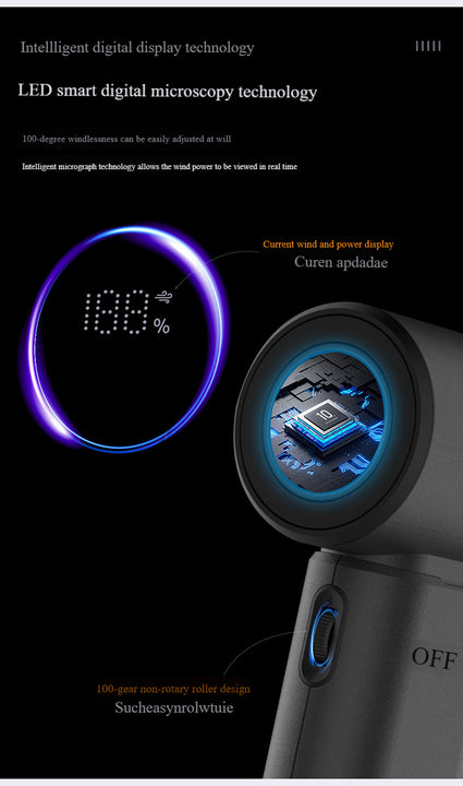 Grey Portable 2-in-1 Mini Handheld Fan and Hair Dryer 3