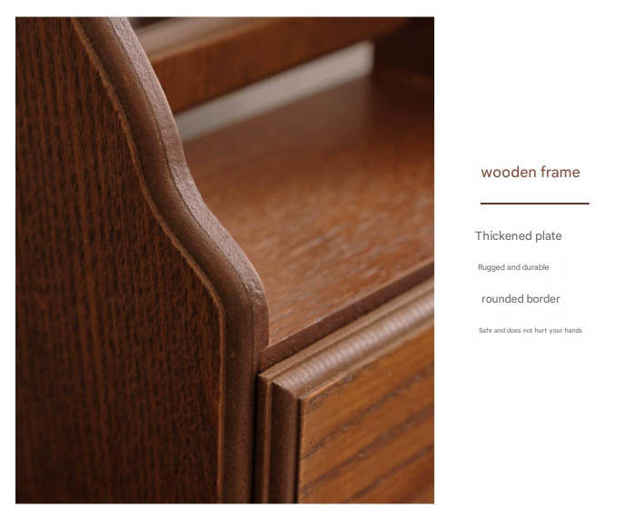 Square-shaped Wooden Tabletop Vanity Mirror, Elegant Design 4