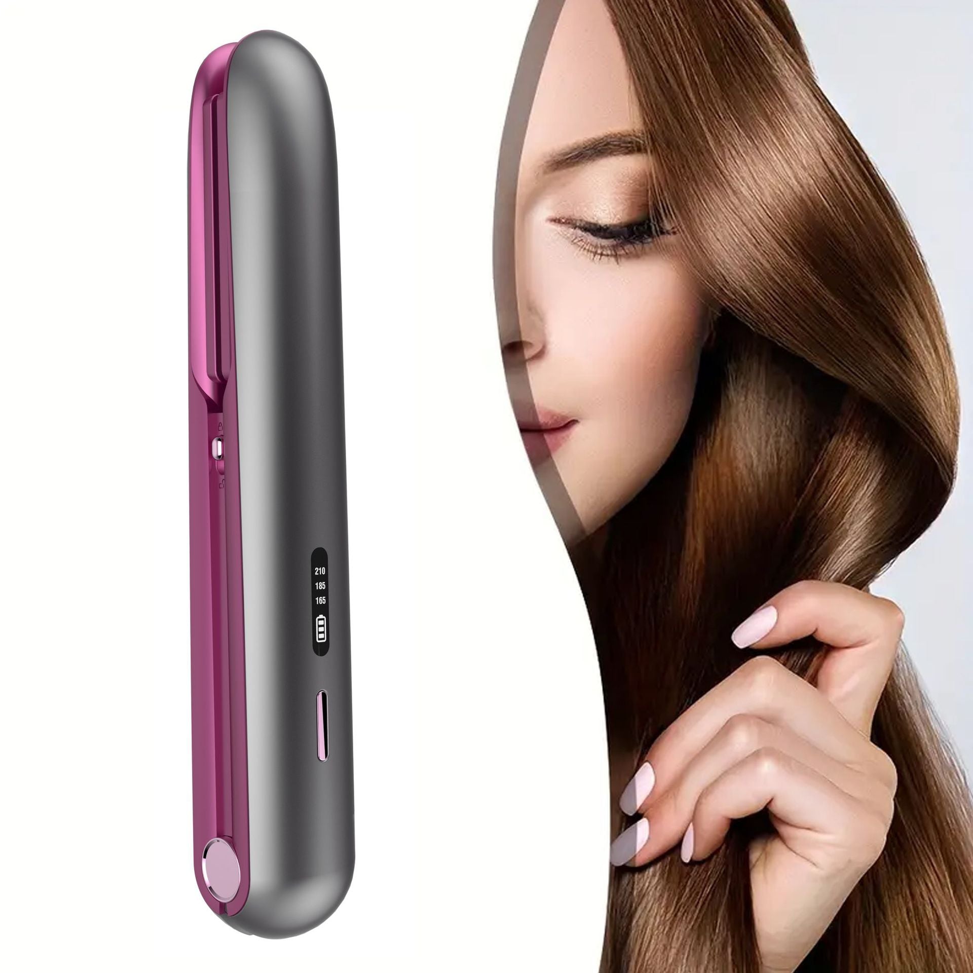 2-in-1 Hair Straightener and Curler, Portable with Adjustable Heat 3