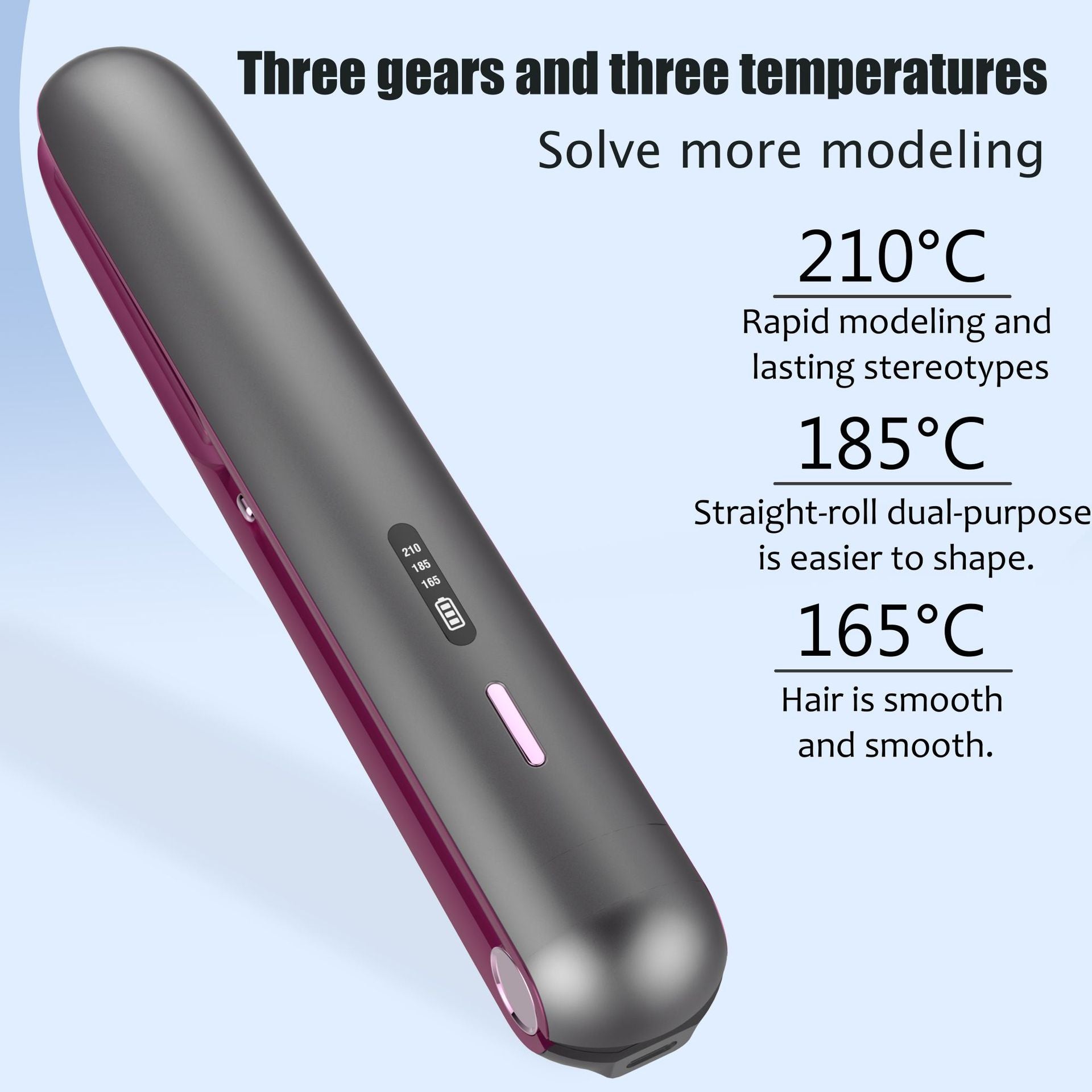 2-in-1 Hair Straightener and Curler, Portable with Adjustable Heat 4