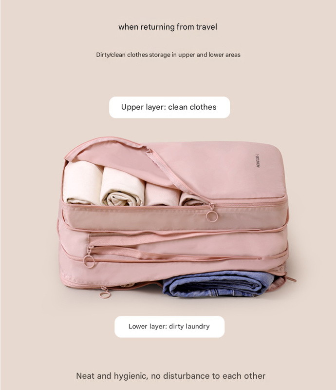 Pink Multifunctional Compact Travel Organizer Bag Stores 6-8 Essentials for Easy Access 5