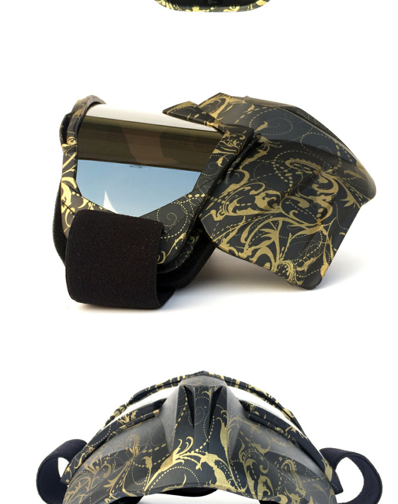 Copper Flower Frame Mercury Piece Sleek Black Full-Face Snow Goggles with Mirror Lens - Ultimate Protection and Comfort 3