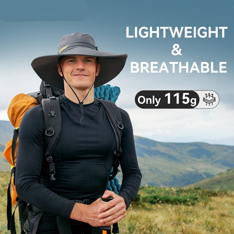 Khaki Outdoor UV Protection Wide-Brim Boonie Hat with Mesh Ventilation 4