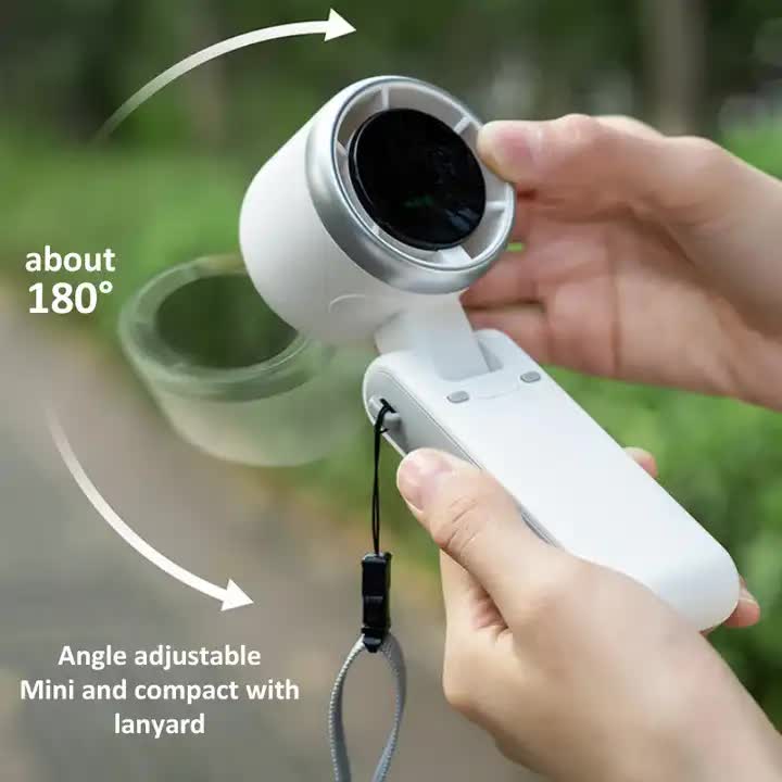Green Portable Handheld Mini Fan - USB Rechargeable Desktop Fan for Outdoor and Indoor Use 3