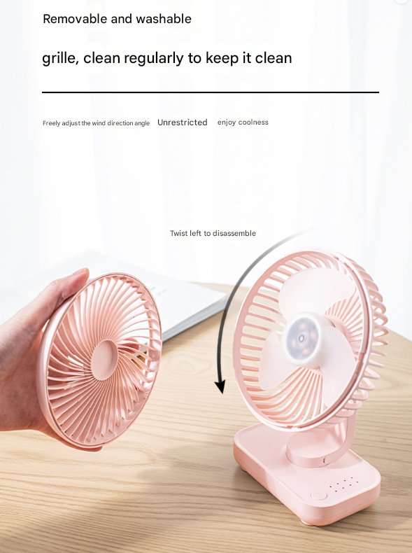 White Portable Mini Fan - Compact, Quiet, and Rechargeable for Personal Cooling 3