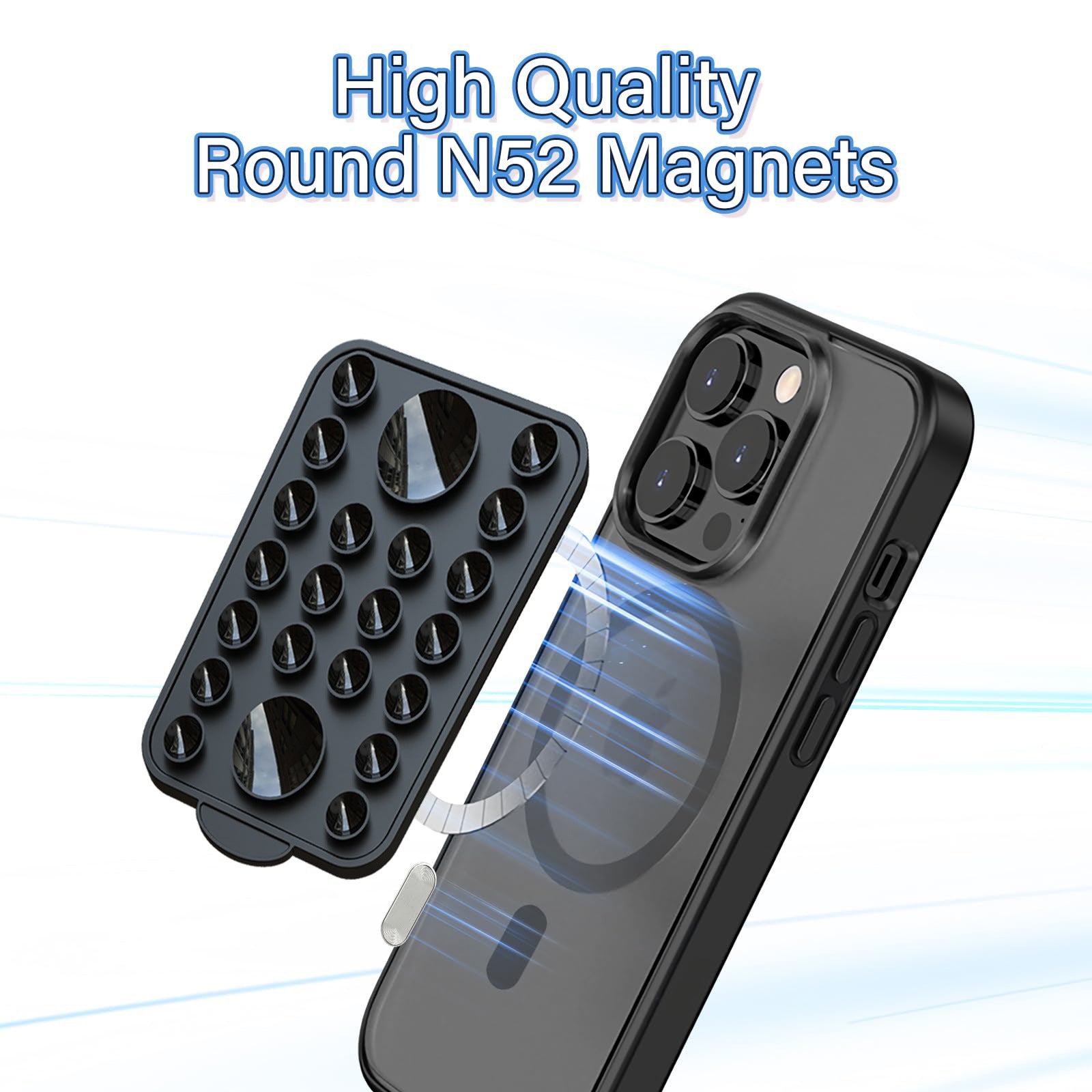 White Magnetic Phone Mount with High-Quality N52 Magnets - Strong, Durable, and Easy to Use 3