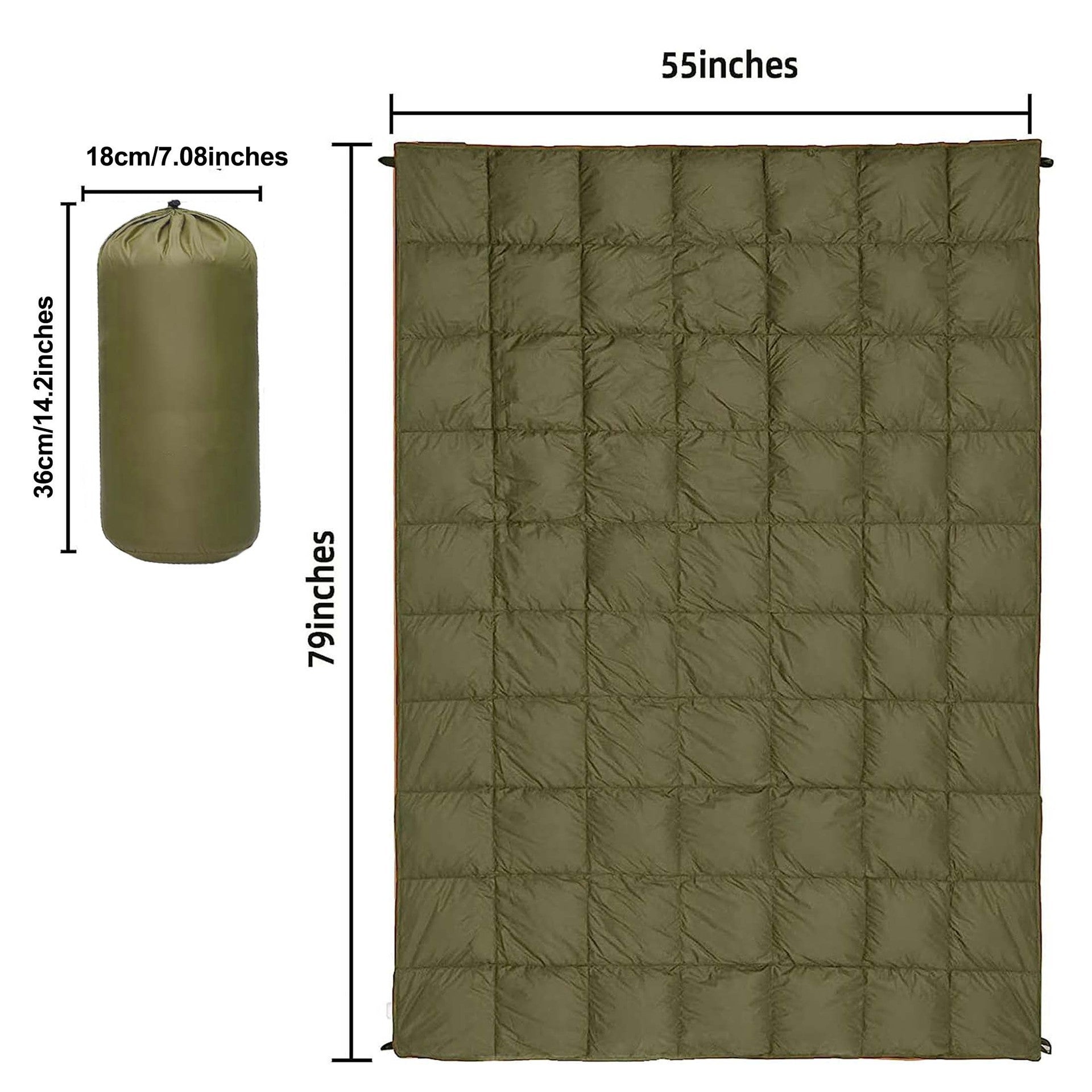 Blue Compact Lightweight Quilted Blanket - Soft, Warm, and Portable for Outdoor Adventures 4