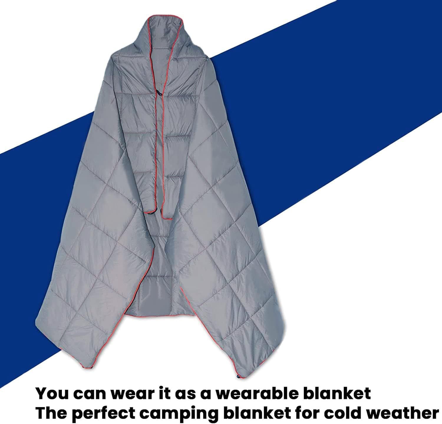 Blue Compact Lightweight Quilted Blanket - Soft, Warm, and Portable for Outdoor Adventures 7