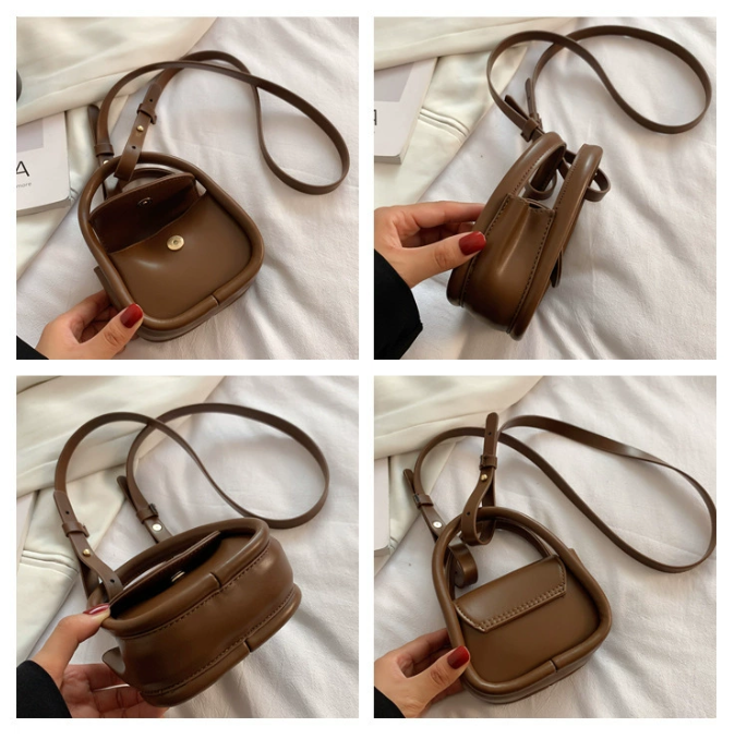 Brown Compact Crossbody Leather Handbag - Chic and Stylish for Everyday Use 4