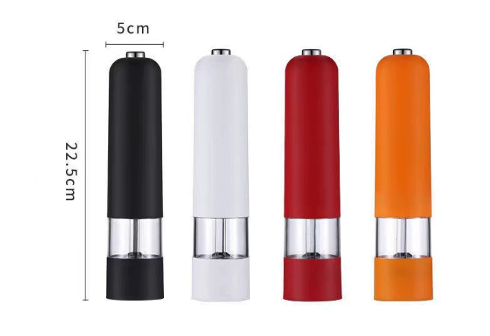 White Elegant Electric Salt and Pepper Grinder - Modern and Compact for Effortless Seasoning 3