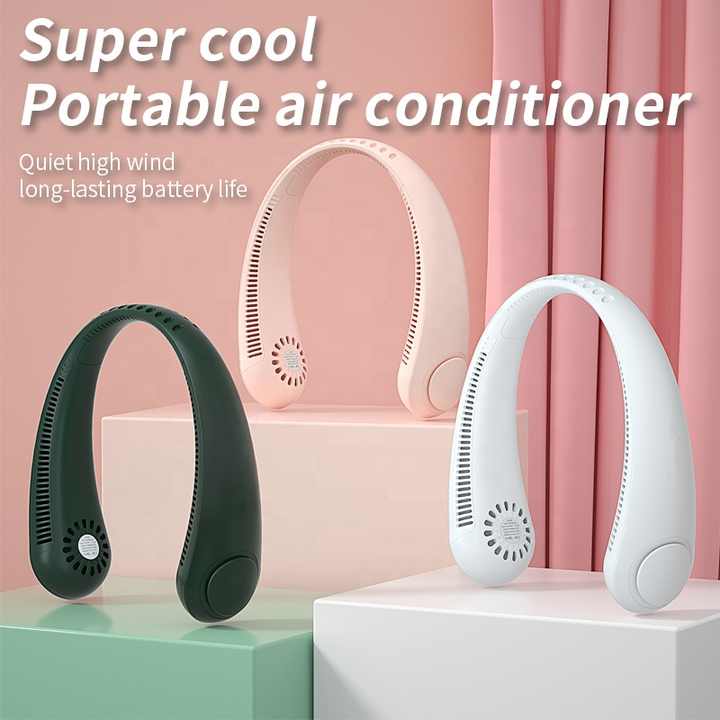 2 PCS Pink Portable Neck Fan - Hands-Free Personal Fan, Quiet and Adjustable, Ideal for Outdoor and Indoor Use 5