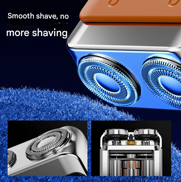Orange Electric Shaver - Compact and Portable, USB Rechargeable with Digital Display, Ergonomic Design 3