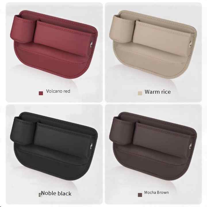 2 PCS Beige-right Car Seat Gap Storage Box - Practical Car Organizer, Gap Filler for Easy Access and Extra Storage 4