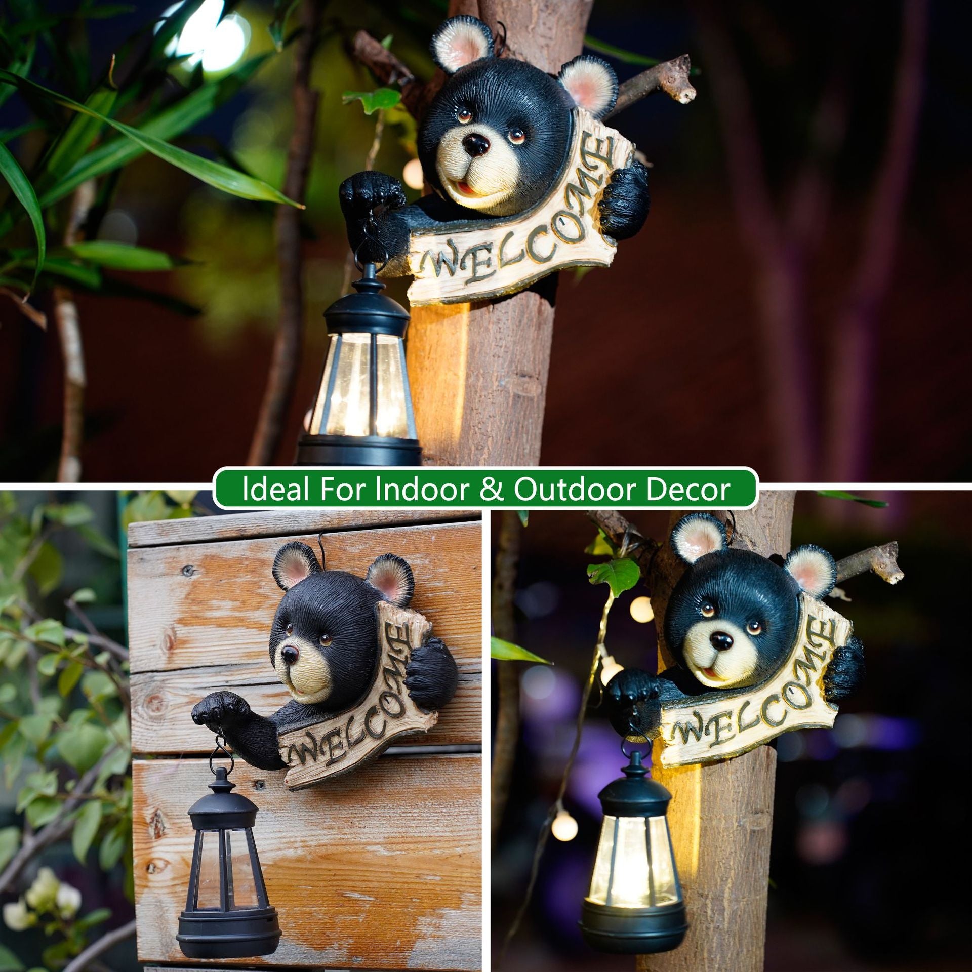 Solar-Powered Gargoyle Statue with LED Lantern - Gothic Outdoor Halloween Garden Decor