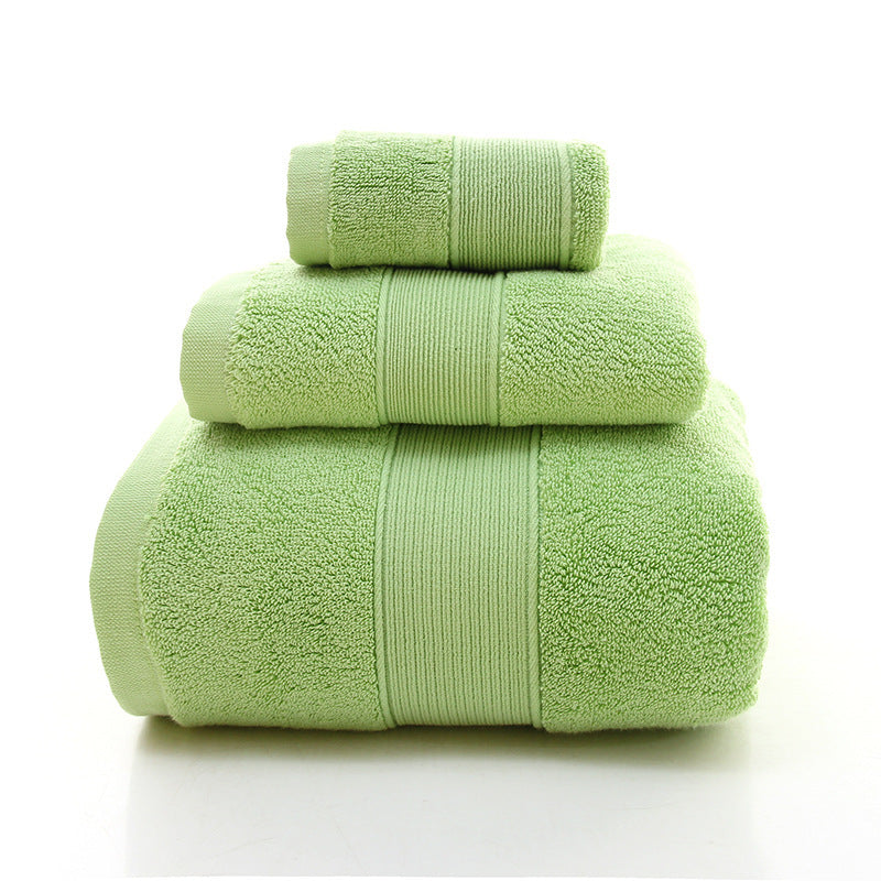 Green Luxury 100% Cotton Towel Set - 3-Piece Combed Cotton Bath Towel Set