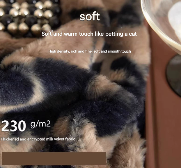 Khaki Luxury Winter Faux Rabbit Fur Bedding Set - 4-Piece Melange Style Plush Set for 1.8m Beds (200x230cm Duvet Cover)