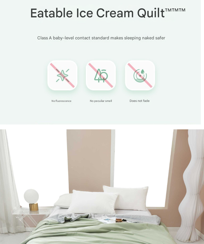 Green Breathable Cotton Summer Quilt - Lightweight Cooling Blanket for Air-Conditioned Rooms 3