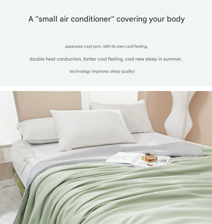 Beige Breathable Cotton Summer Quilt - Lightweight Cooling Blanket for Air-Conditioned Rooms 4