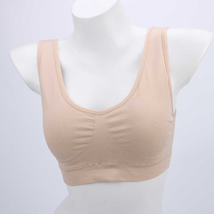 S Brown Seamless High-Waist Ribbed Bra & Panty Set - Wireless Stretchy Underwear 4